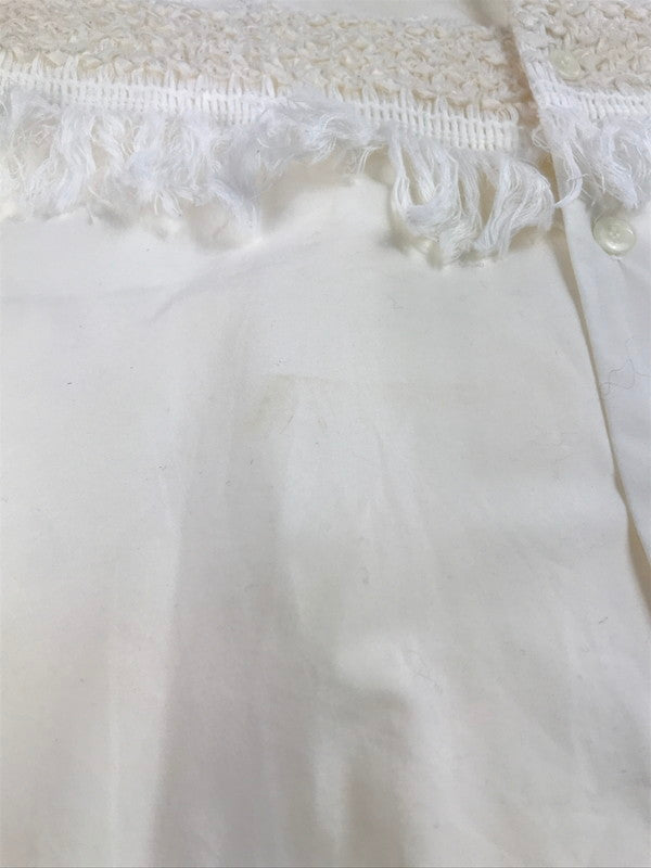 【中古品】 MEAGRATIA メアグラーティア FRINGE LONG SHIRT 23231-0505 フリンジ ロングシャツ 長袖シャツ トップス 140-250713-rt-02-tag サイズ：1 カラー：ホワイト 万代Net店
