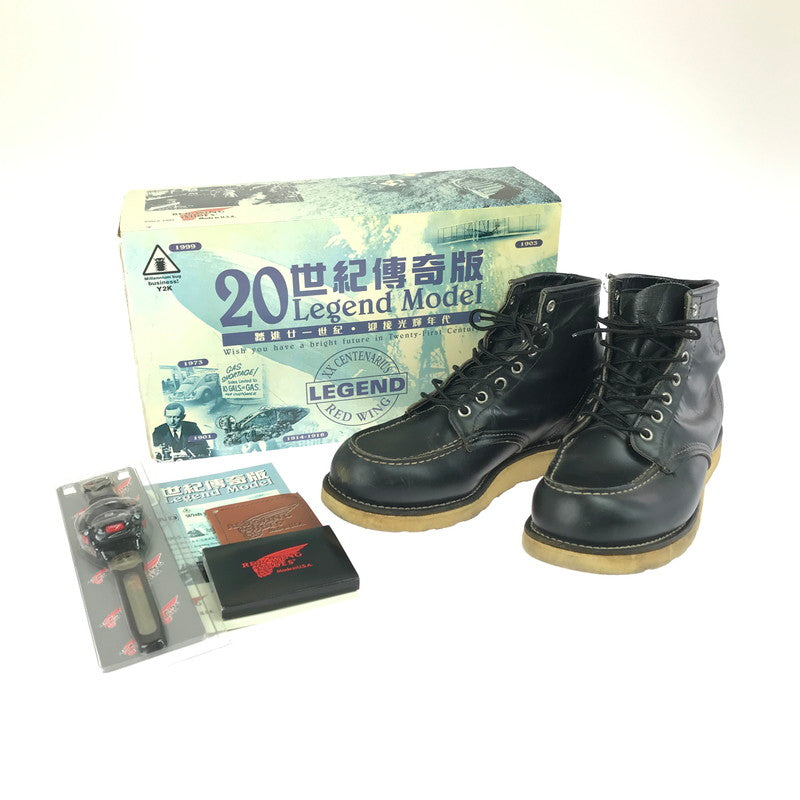 【現状渡し品】【メンズ】 RED WING レッドウィング CLASSIC MOC BOOT 08179 20世紀博奇版 クラシックモックブーツ 靴 164-250723-rt-07-tag サイズ：7.5 カラー：ブラック 万代Net店