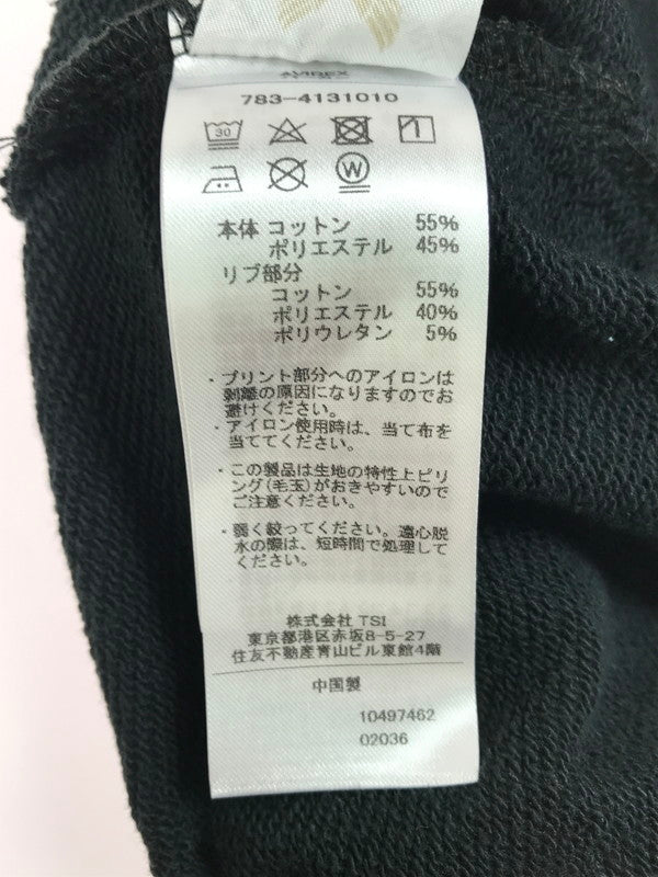 【現状渡し品】AVIREX アヴィレックス NEWYORK CITY SCAPE SWEAT PULLOVER HOODIE 783-4131010 ニューヨークシティスケープ スウェットプルオーバーフーディー パーカー トップス 145-250713-rt-10-tag サイズ：M カラー：ブラック 万代Net店