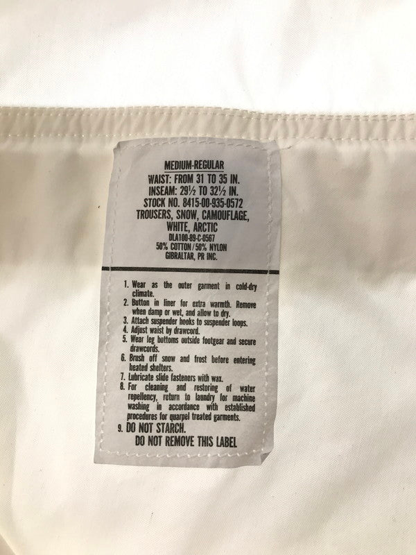 【中古品】【メンズ】 US.ARMY SNOW CAMO PANTS 8415-00-935-0572 スノーカモパンツ ボトムス 157-260920-na-28-tagh サイズ：MEDIUM-REGULAR カラー：ホワイト 万代Net店