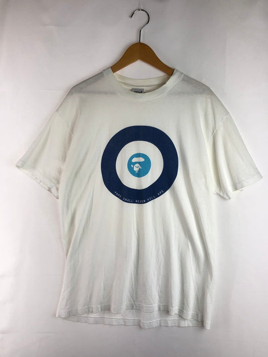 【中古品】【メンズ】 A BATHING APE アベイシングエイプ VINTAGE LOGO S/S T-SHIRT ヴィンテージ ロゴ ショートスリーブ Tシャツ ANVILタグ 半袖 トップス 142-250715-yy-11-tag サイズ：L カラー：ホワイト 万代Net店