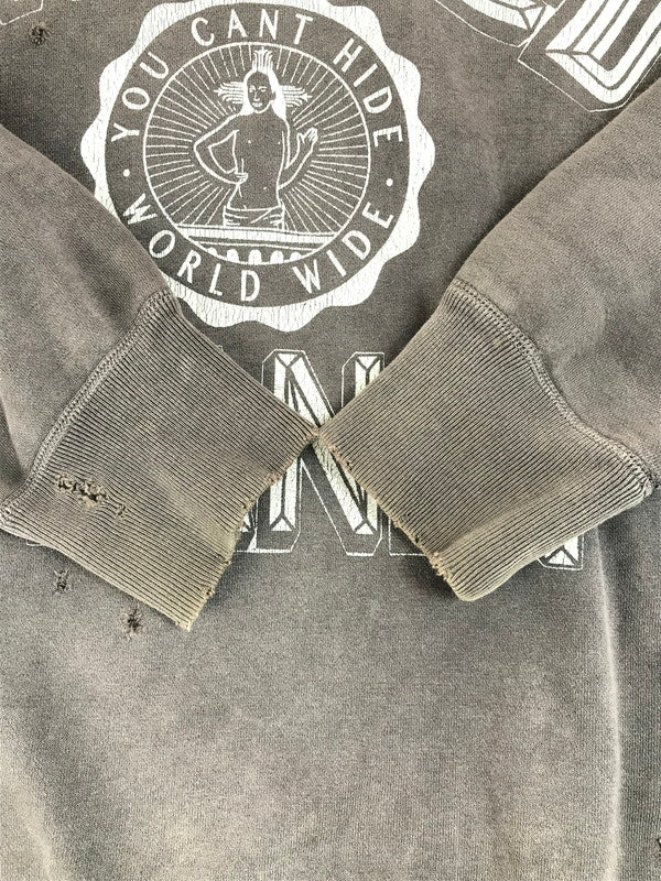 【中古品】【メンズ】 SAINT MICHAEL セントマイケル SWEAT SHIRT SM-S21-0000-016 スウェットシャツ プリント トレーナー 140-250719-hi-04-tag サイズ：XL カラー：チャコール 万代Net店