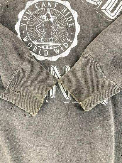 【中古品】【メンズ】 SAINT MICHAEL セントマイケル SWEAT SHIRT SM-S21-0000-016 スウェットシャツ プリント トレーナー 140-250719-hi-04-tag サイズ：XL カラー：チャコール 万代Net店