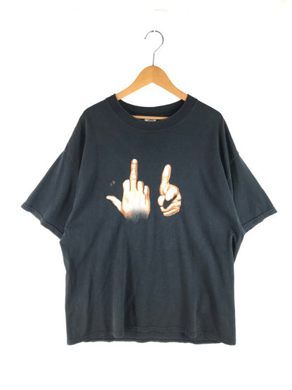 【中古品】【メンズ】 DELTA デルタ 90'S FUCK YOU HAND SIGN TEE 90年代 ハンド サイン Tシャツ 半袖Tシャツ 146-250716-na-03-tag サイズ：XL カラー：ブラック 万代Net店