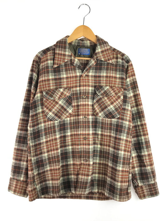 【中古品】【メンズ】 PENDLETON ペンドルトン 70's BOARD SHIRT 70年代 ボードシャツ チェック 長袖シャツ ウールシャツ 146-250720-hi-06-tag サイズ：M カラー：ブラウン 万代Net店