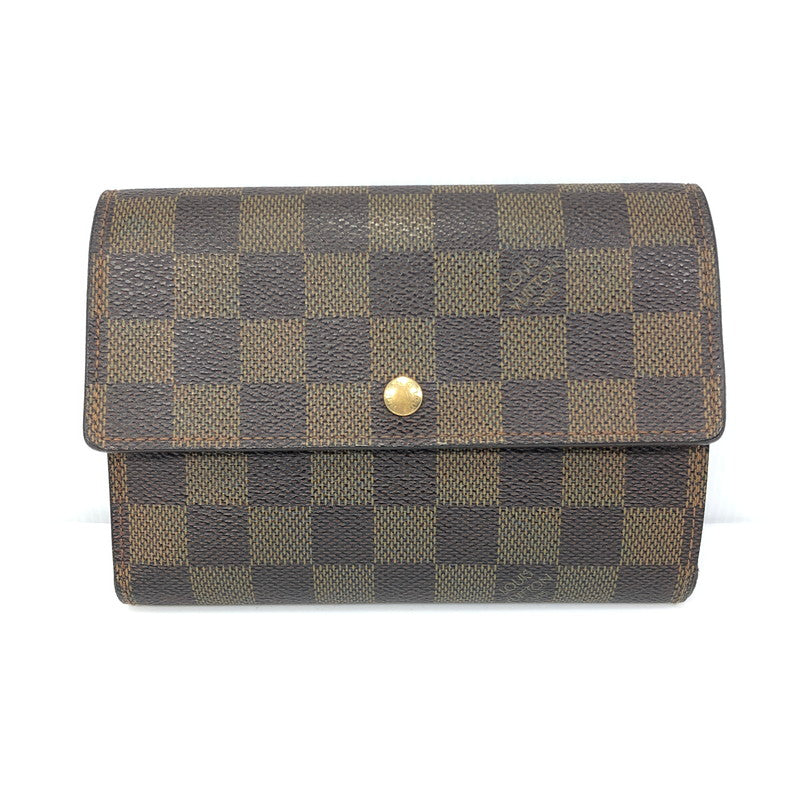 【中古品】【メンズ】 LOUIS VUITTON ルイ・ヴィトン ダミエ ポルト トレゾール エテュイ パピエ N61202 ロングウォレット 長財布 179-250720-na-01-tag カラー：エべヌ 万代Net店