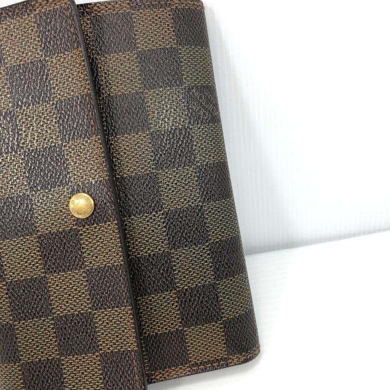 【中古品】【メンズ】 LOUIS VUITTON ルイ・ヴィトン ダミエ ポルト トレゾール エテュイ パピエ N61202 ロングウォレット 長財布 179-250720-na-01-tag カラー：エべヌ 万代Net店