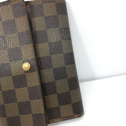 【中古品】【メンズ】 LOUIS VUITTON ルイ・ヴィトン ダミエ ポルト トレゾール エテュイ パピエ N61202 ロングウォレット 長財布 179-250720-na-01-tag カラー：エべヌ 万代Net店