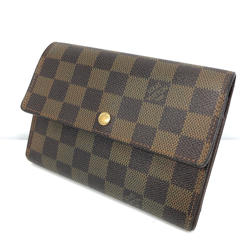 【中古品】【メンズ】 LOUIS VUITTON ルイ・ヴィトン ダミエ ポルト トレゾール エテュイ パピエ N61202 ロングウォレット 長財布 179-250720-na-01-tag カラー：エべヌ 万代Net店