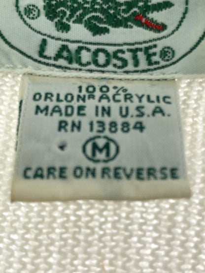 【現状渡し品】【メンズ】 LACOSTE ラコステ 80's V NECK ACRYLIC KNIT SWEATHER 80年代 Vネック アクリル ニット セーター ヴィンテージ トップス 146-260913-rt-12-tagh サイズ：M カラー：アイボリー 万代Net店