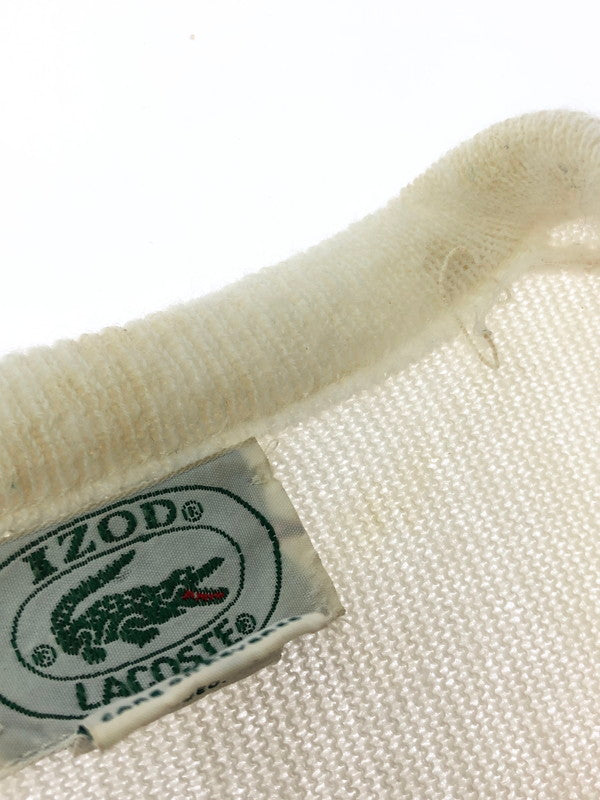 【現状渡し品】【メンズ】 LACOSTE ラコステ 80's V NECK ACRYLIC KNIT SWEATHER 80年代 Vネック アクリル ニット セーター ヴィンテージ トップス 146-260913-rt-12-tagh サイズ：M カラー：アイボリー 万代Net店