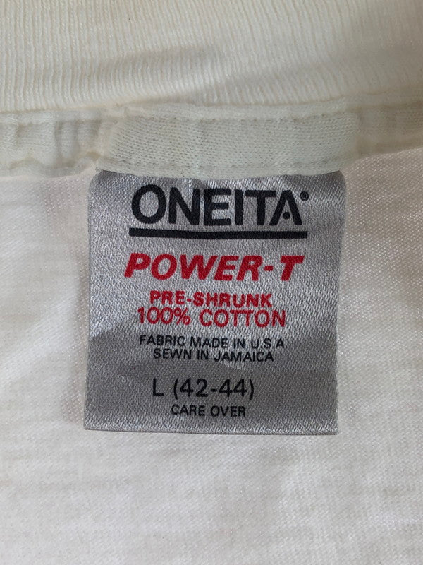 【現状渡し品】【メンズ】 ONEITA オニータ PRINTED S/S TEE プリントTシャツ 半袖Tシャツ 146-250809-na-08-tag サイズ：L カラー：ホワイト 万代Net店