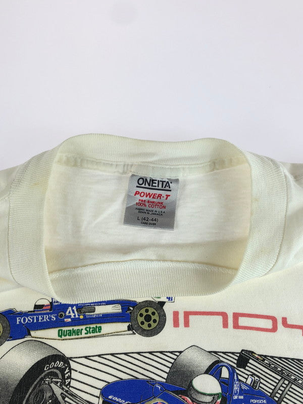 【現状渡し品】【メンズ】 ONEITA オニータ PRINTED S/S TEE プリントTシャツ 半袖Tシャツ 146-250809-na-08-tag サイズ：L カラー：ホワイト 万代Net店
