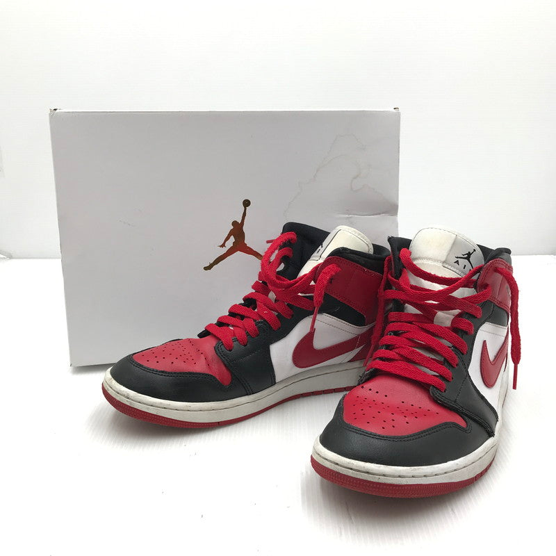 【中古品】【メンズ】 NIKE ナイキ WMNS AIR JORDAN 1 MID BRED TOE BQ6472-079 ウィメンズ エア ジョーダン 1 ミッド ブレッドトゥ スニーカー 靴 160-250809-hi-04-tag サイズ：28cm US 11 カラー：BLACK/GYM RED-WHITE 万代Net店