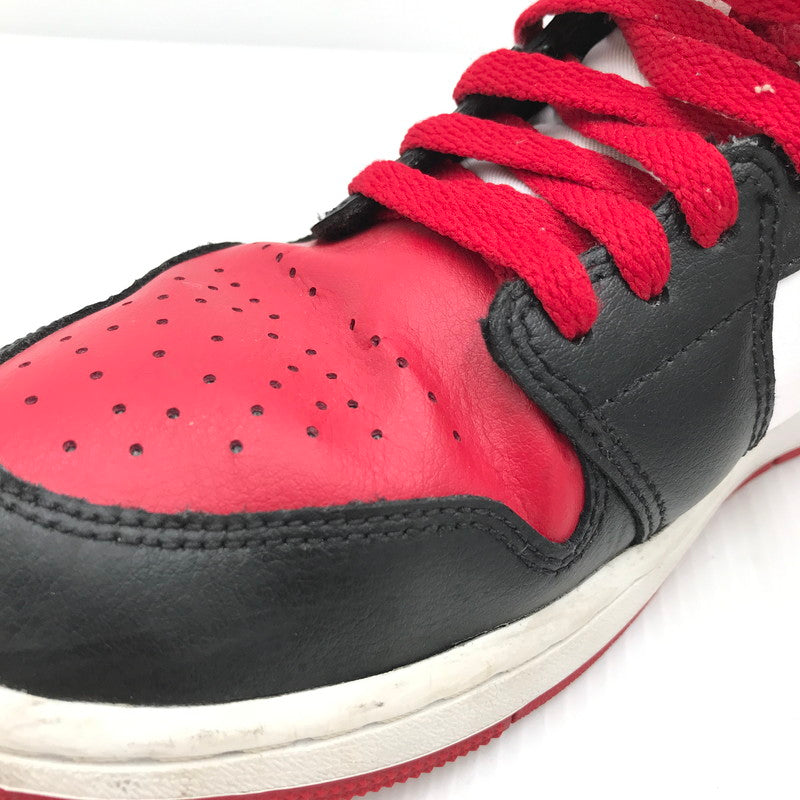 【中古品】【メンズ】 NIKE ナイキ WMNS AIR JORDAN 1 MID BRED TOE BQ6472-079 ウィメンズ エア ジョーダン 1 ミッド ブレッドトゥ スニーカー 靴 160-250809-hi-04-tag サイズ：28cm US 11 カラー：BLACK/GYM RED-WHITE 万代Net店