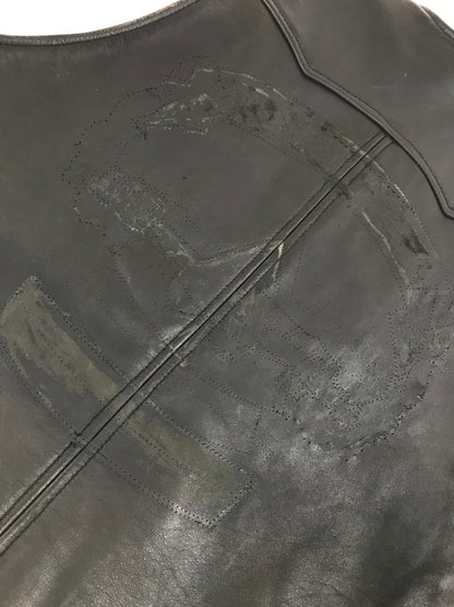 【現状渡し品】【メンズ】 KADOYA カドヤ LEATHER VEST KHX-PA141 レザーベスト 牛革 韓国製 145-250720-hi-11-tag サイズ：LL カラー：ブラック 万代Net店