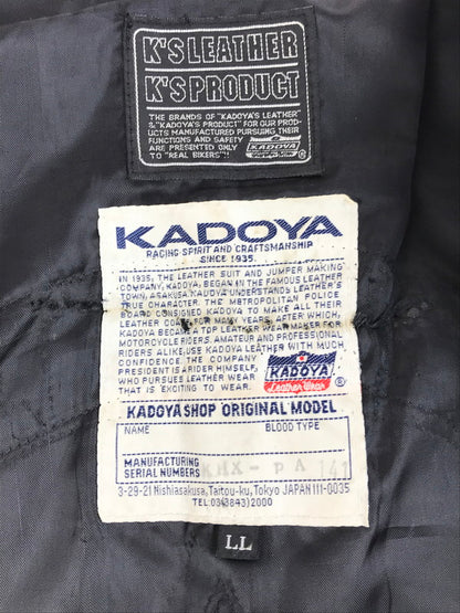 【現状渡し品】【メンズ】 KADOYA カドヤ LEATHER VEST KHX-PA141 レザーベスト 牛革 韓国製 145-250720-hi-11-tag サイズ：LL カラー：ブラック 万代Net店