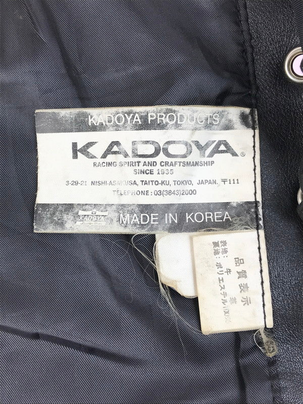 【現状渡し品】【メンズ】 KADOYA カドヤ LEATHER VEST KHX-PA141 レザーベスト 牛革 韓国製 145-250720-hi-11-tag サイズ：LL カラー：ブラック 万代Net店