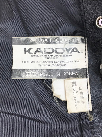 【現状渡し品】【メンズ】 KADOYA カドヤ LEATHER VEST KHX-PA141 レザーベスト 牛革 韓国製 145-250720-hi-11-tag サイズ：LL カラー：ブラック 万代Net店