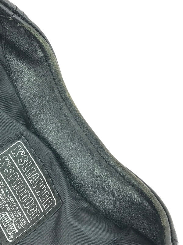 【現状渡し品】【メンズ】 KADOYA カドヤ LEATHER VEST KHX-PA141 レザーベスト 牛革 韓国製 145-250720-hi-11-tag サイズ：LL カラー：ブラック 万代Net店