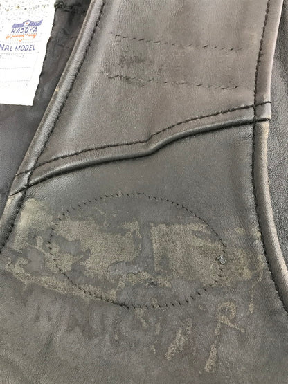 【現状渡し品】【メンズ】 KADOYA カドヤ LEATHER VEST KHX-PA141 レザーベスト 牛革 韓国製 145-250720-hi-11-tag サイズ：LL カラー：ブラック 万代Net店