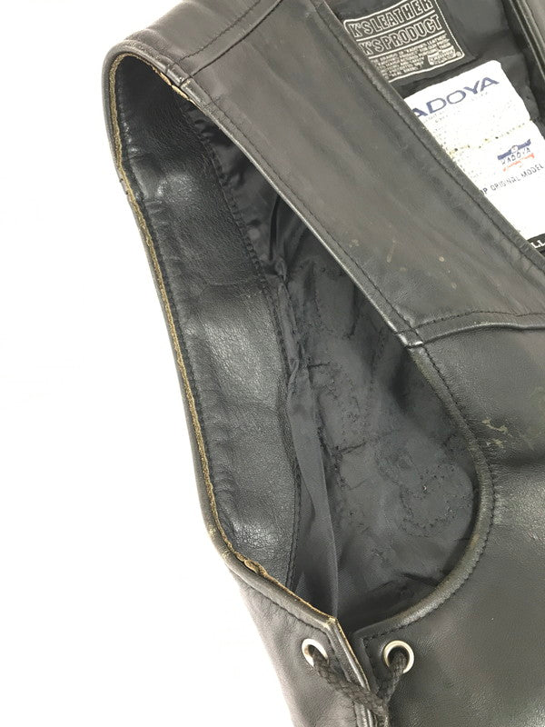 【現状渡し品】【メンズ】 KADOYA カドヤ LEATHER VEST KHX-PA141 レザーベスト 牛革 韓国製 145-250720-hi-11-tag サイズ：LL カラー：ブラック 万代Net店