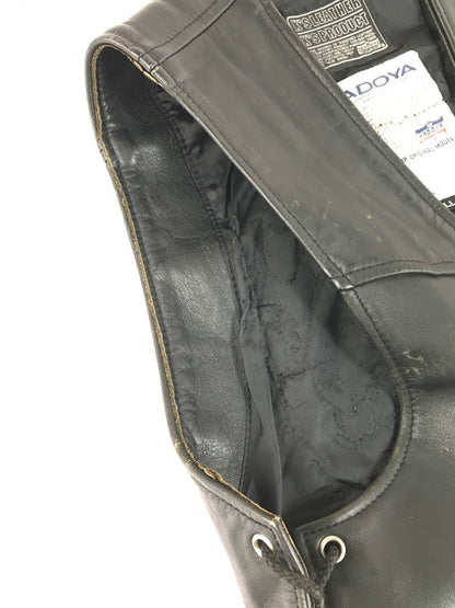 【現状渡し品】【メンズ】 KADOYA カドヤ LEATHER VEST KHX-PA141 レザーベスト 牛革 韓国製 145-250720-hi-11-tag サイズ：LL カラー：ブラック 万代Net店
