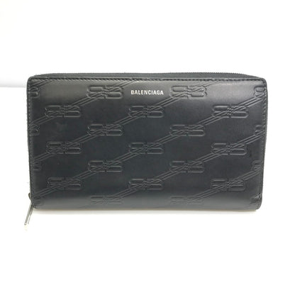 【中古品】【メンズ】 BALENCIAGA バレンシアガ EMBOSSED MONOGRAM ZIP WALLET 717787 エンボス モノグラム ジップウォレット 長財布 181-250720-na-21-tag カラー：ブラック 万代Net店