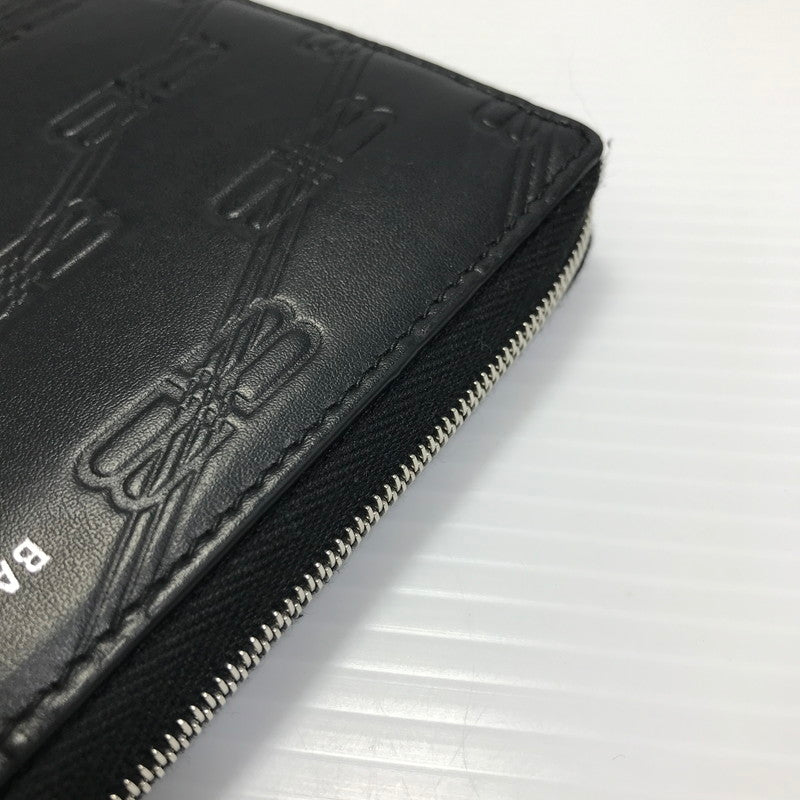 【中古品】【メンズ】 BALENCIAGA バレンシアガ EMBOSSED MONOGRAM ZIP WALLET 717787 エンボス モノグラム ジップウォレット 長財布 181-250720-na-21-tag カラー：ブラック 万代Net店
