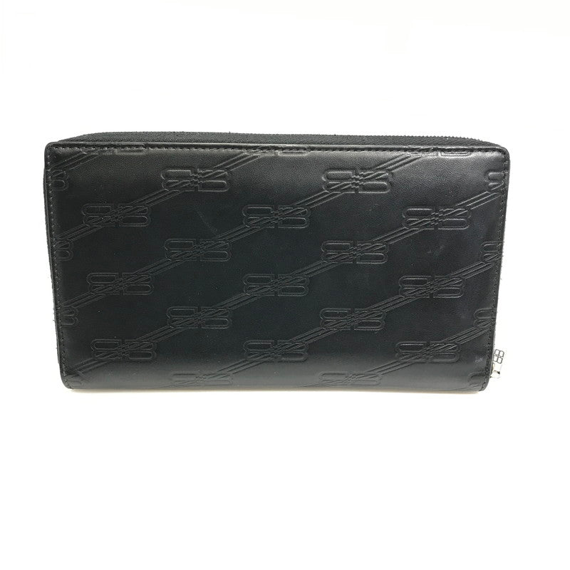 【中古品】【メンズ】 BALENCIAGA バレンシアガ EMBOSSED MONOGRAM ZIP WALLET 717787 エンボス モノグラム ジップウォレット 長財布 181-250720-na-21-tag カラー：ブラック 万代Net店