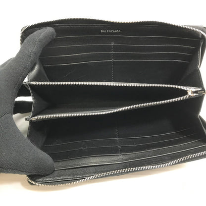 【中古品】【メンズ】 BALENCIAGA バレンシアガ EMBOSSED MONOGRAM ZIP WALLET 717787 エンボス モノグラム ジップウォレット 長財布 181-250720-na-21-tag カラー：ブラック 万代Net店