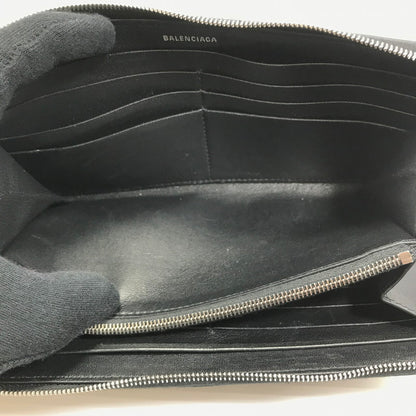 【中古品】【メンズ】 BALENCIAGA バレンシアガ EMBOSSED MONOGRAM ZIP WALLET 717787 エンボス モノグラム ジップウォレット 長財布 181-250720-na-21-tag カラー：ブラック 万代Net店