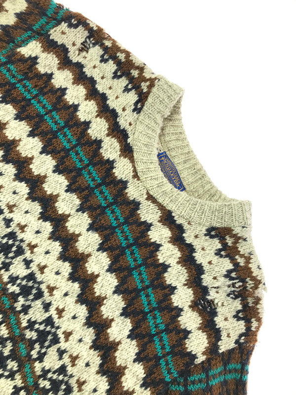 【現状渡し品】【メンズ】 PENDLETON ペンドルトン LOBO 70's WOOL KNIT SWEATER 70年代 ウール ニット セーター トップス 146-260820-rt-12-tag サイズ：L カラー：ブラウン 万代Net店