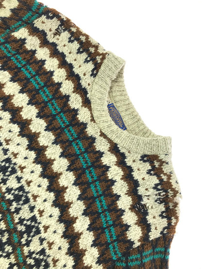 【現状渡し品】【メンズ】 PENDLETON ペンドルトン LOBO 70's WOOL KNIT SWEATER 70年代 ウール ニット セーター トップス 146-260820-rt-12-tag サイズ：L カラー：ブラウン 万代Net店