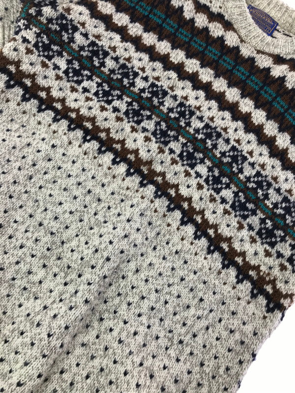 【現状渡し品】【メンズ】 PENDLETON ペンドルトン LOBO 70's WOOL KNIT SWEATER 70年代 ウール ニット セーター トップス 146-260820-rt-12-tag サイズ：L カラー：ブラウン 万代Net店