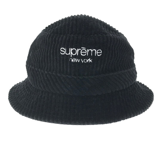 【中古品】【メンズ】 SUPREME シュプリーム 21SS TERRY CORDUROY CRUSHER テリー コーデュロイ クラッシャー ハット 帽子 185-260704-na-02-tagh サイズ：SMALL/MEDIUM カラー：ブラック 万代Net店