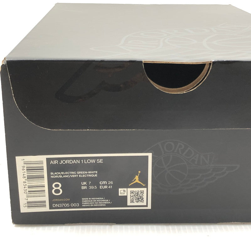 【中古品】【メンズ】 NIKE ナイキ AIR JORDAN 1 LOW SE DN3705-003 エアジョーダン 1 ロー シーズナルエディション スニーカー 靴 160-250725-na-02-tag サイズ：26cm US 8 カラー：BLACK/ELECTRIC GREEN-WHITE 万代Net店