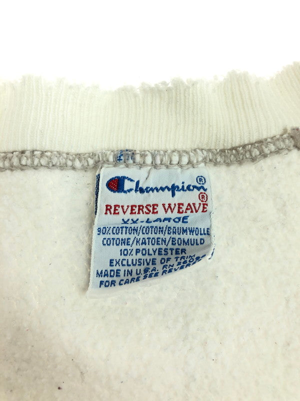 【現状渡し品】【メンズ】 Champion チャンピオン 90’S REVERSE WEAVE CREW NECK SWEATSHIRT 90年代 リバースウィーブ クルーネック スウェットシャツ トレーナー USA製 146-250726-na-04-tag サイズ：XXL カラー：ホワイト 万代Net店