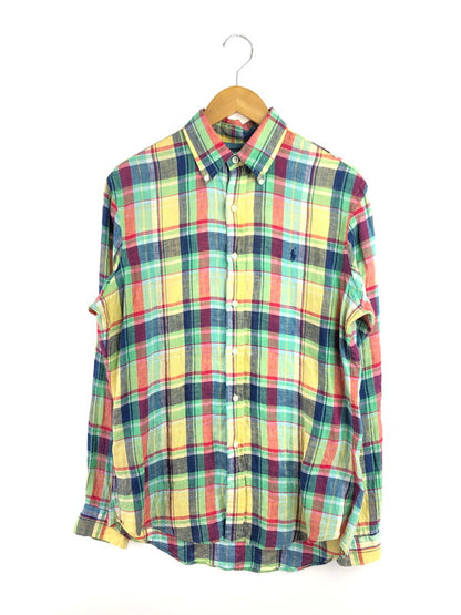 【中古品】【メンズ】 RALPH LAUREN ラルフローレン CUSTOM FIT LINEN CHECK BD SHIRT カスタム フィット リネン チェック シャツ 146-260516-rt-15-tagh サイズ：M カラー：マルチカラー 万代Net店