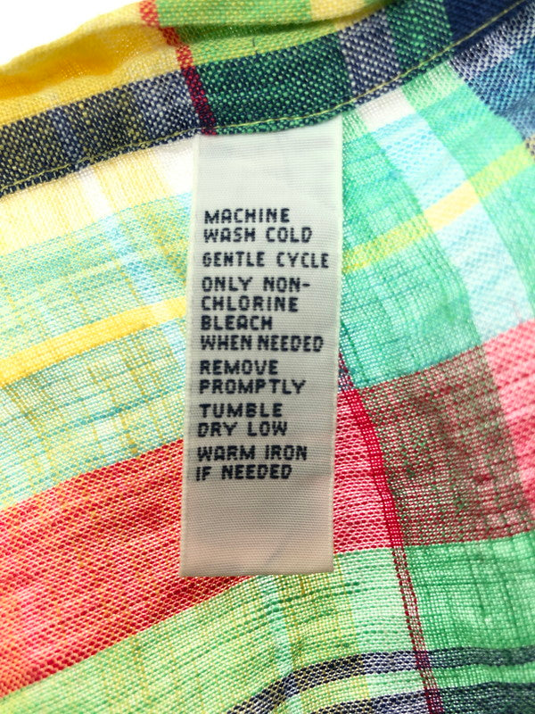 【中古品】【メンズ】 RALPH LAUREN ラルフローレン CUSTOM FIT LINEN CHECK BD SHIRT カスタム フィット リネン チェック シャツ 146-260516-rt-15-tagh サイズ：M カラー：マルチカラー 万代Net店
