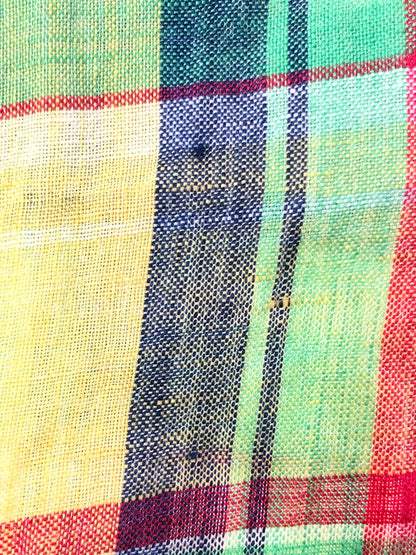 【中古品】【メンズ】 RALPH LAUREN ラルフローレン CUSTOM FIT LINEN CHECK BD SHIRT カスタム フィット リネン チェック シャツ 146-260516-rt-15-tagh サイズ：M カラー：マルチカラー 万代Net店