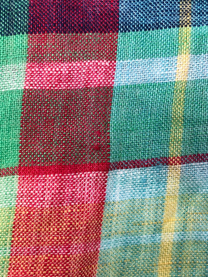 【中古品】【メンズ】 RALPH LAUREN ラルフローレン CUSTOM FIT LINEN CHECK BD SHIRT カスタム フィット リネン チェック シャツ 146-260516-rt-15-tagh サイズ：M カラー：マルチカラー 万代Net店