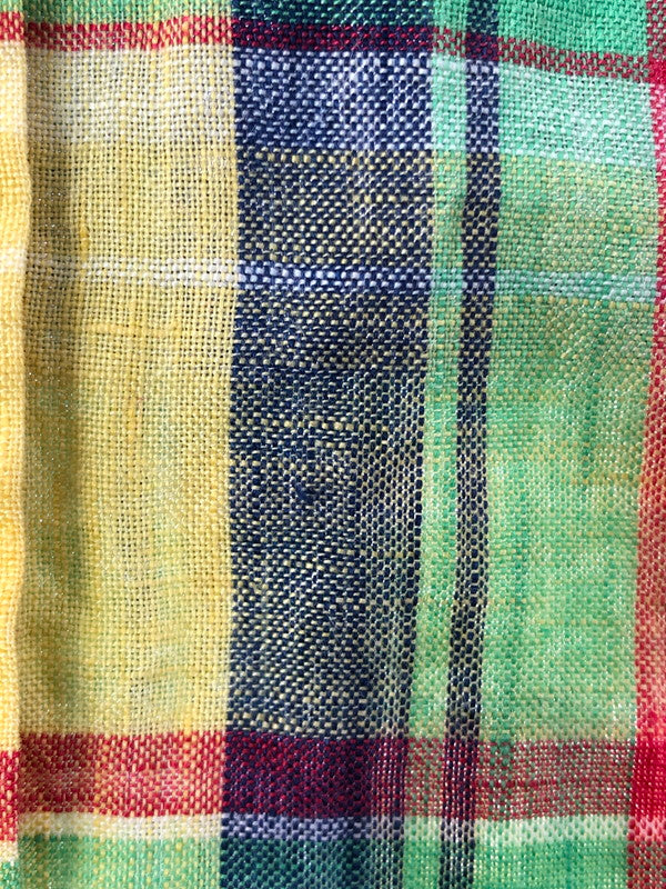 【中古品】【メンズ】 RALPH LAUREN ラルフローレン CUSTOM FIT LINEN CHECK BD SHIRT カスタム フィット リネン チェック シャツ 146-260516-rt-15-tagh サイズ：M カラー：マルチカラー 万代Net店
