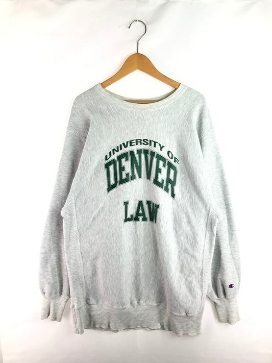 【現状渡し品】【メンズ】 Champion チャンピオン 90’s REVERSE WEAVE UNIVERSITY OF DENVERLAW SWEAT 90年代 リバースウィーブ フロントプリント スウェット 146-250727-rt-16-tag サイズ：XXL カラー：グレー 万代Net店