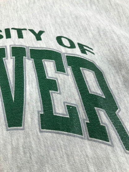 【現状渡し品】【メンズ】 Champion チャンピオン 90’s REVERSE WEAVE UNIVERSITY OF DENVERLAW SWEAT 90年代 リバースウィーブ フロントプリント スウェット 146-250727-rt-16-tag サイズ：XXL カラー：グレー 万代Net店