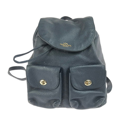 【中古品】【レディース】 COACH コーチ LEATHER BILLIE BACKPACK F37410 レザー ビリー バックパック リュック カバン 180-250807-na-07-tag カラー：ネイビー 万代Net店