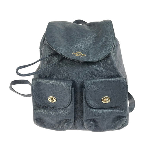 【中古品】【レディース】 COACH コーチ LEATHER BILLIE BACKPACK F37410 レザー ビリー バックパック リュック カバン 180-250807-na-07-tag カラー：ネイビー 万代Net店