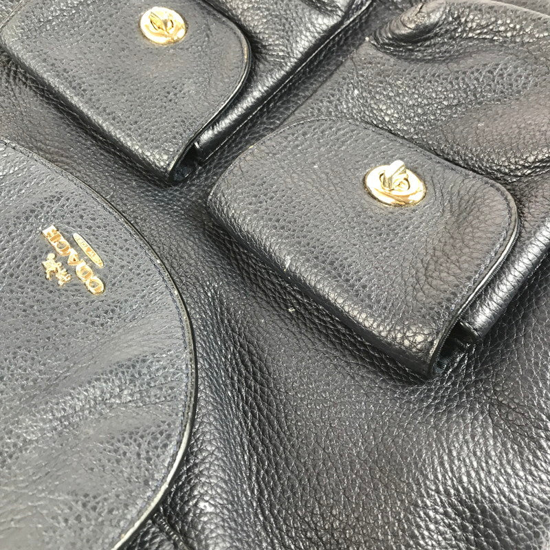 【中古品】【レディース】 COACH コーチ LEATHER BILLIE BACKPACK F37410 レザー ビリー バックパック リュック カバン 180-250807-na-07-tag カラー：ネイビー 万代Net店