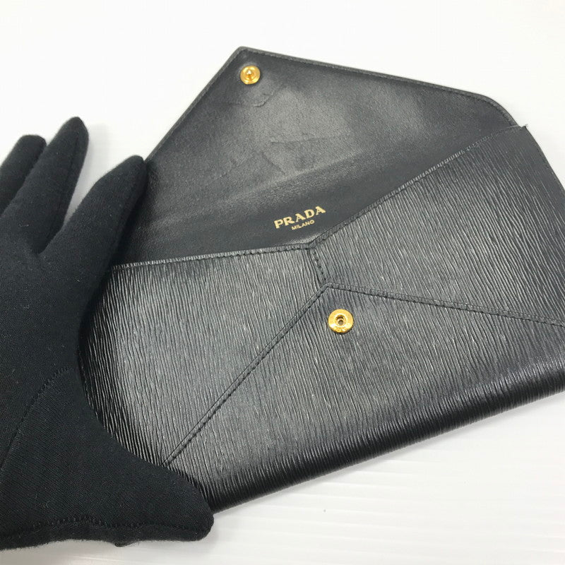 【現状渡し品】【メンズ】 PRADA プラダ VITELLO MOVE 1MF175 ヴィッテロ ムーブ エンベロープ型 長財布 181-250806-na-06-tag カラー：ブラック 万代Net店