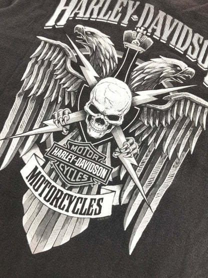 【現状渡し品】【メンズ】 HARLEY DAVIDSON ハーレーダビッドソン SKULL L/S TEE スカル ロングスリーブ Tシャツ 長袖Tシャツ 146-250803-na-23-tag サイズ：表記サイズなし 下記参照 カラー：チャコールグレー系 万代Net店